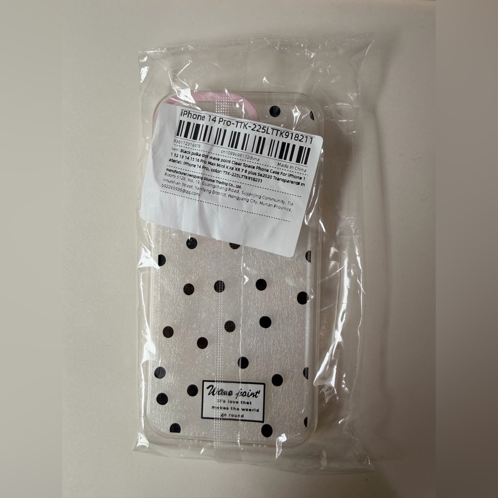 💗 Clear Polka Dot iPhone 14 Pro Case – Coquette / Soft Girl Aesthetic 💗